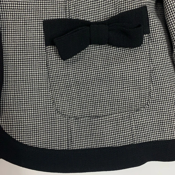 Ross Mayer Women’s 100% Wool Houndstooth Blazer Bow Pockets Size 12 Career - Picture 7 of 14